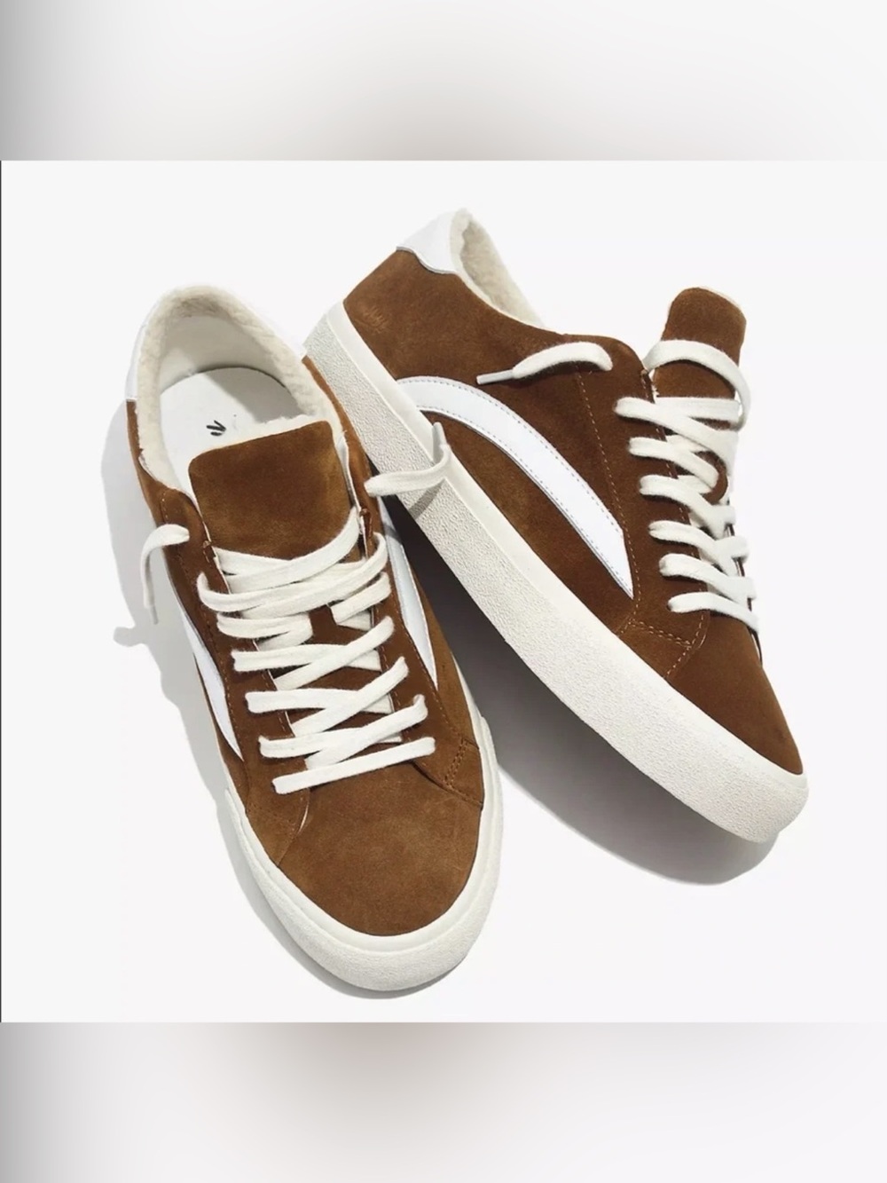 Madewell Brown Suede Shearling Sneakers Women’s 8.5